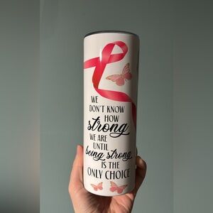 Breast Cancer 20oz. Tumbler NWT Handmade